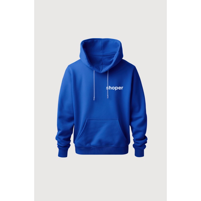 Bluza z kapturem unisex off-white – luźny krój, kieszeń kangurka