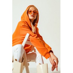 Bluza z kapturem unisex off-white – luźny krój, kieszeń kangurka