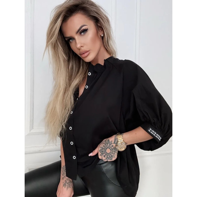 Koszula damska czarna uniwersalna, elegancka i sportowa - P2-682-U