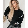 Sweter damski czarny klasyczny - elegancki na co dzień