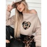 Bluza damska beżowa oversize, rozmiar uniwersalny