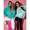 Bluza damska oversize jasnomiętowa, rozmiar uniwersalny 46/23A