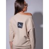Bluza damska bawełniana oversize, rozmiar uniwersalny - beżowa