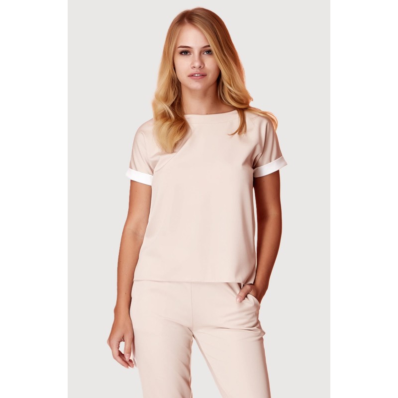 Dopasowany damski t-shirt czarny bawełna z elastanem