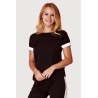 Dopasowany damski t-shirt czarny bawełna z elastanem