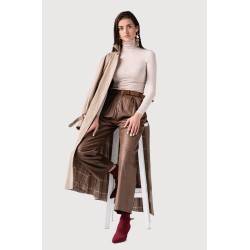 Trencz damski Sondrio caffe latte – elegancki płaszcz jesień