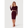 Spódnica Lyon bordowa dzianinowa z kaszmirem mini | elegancja